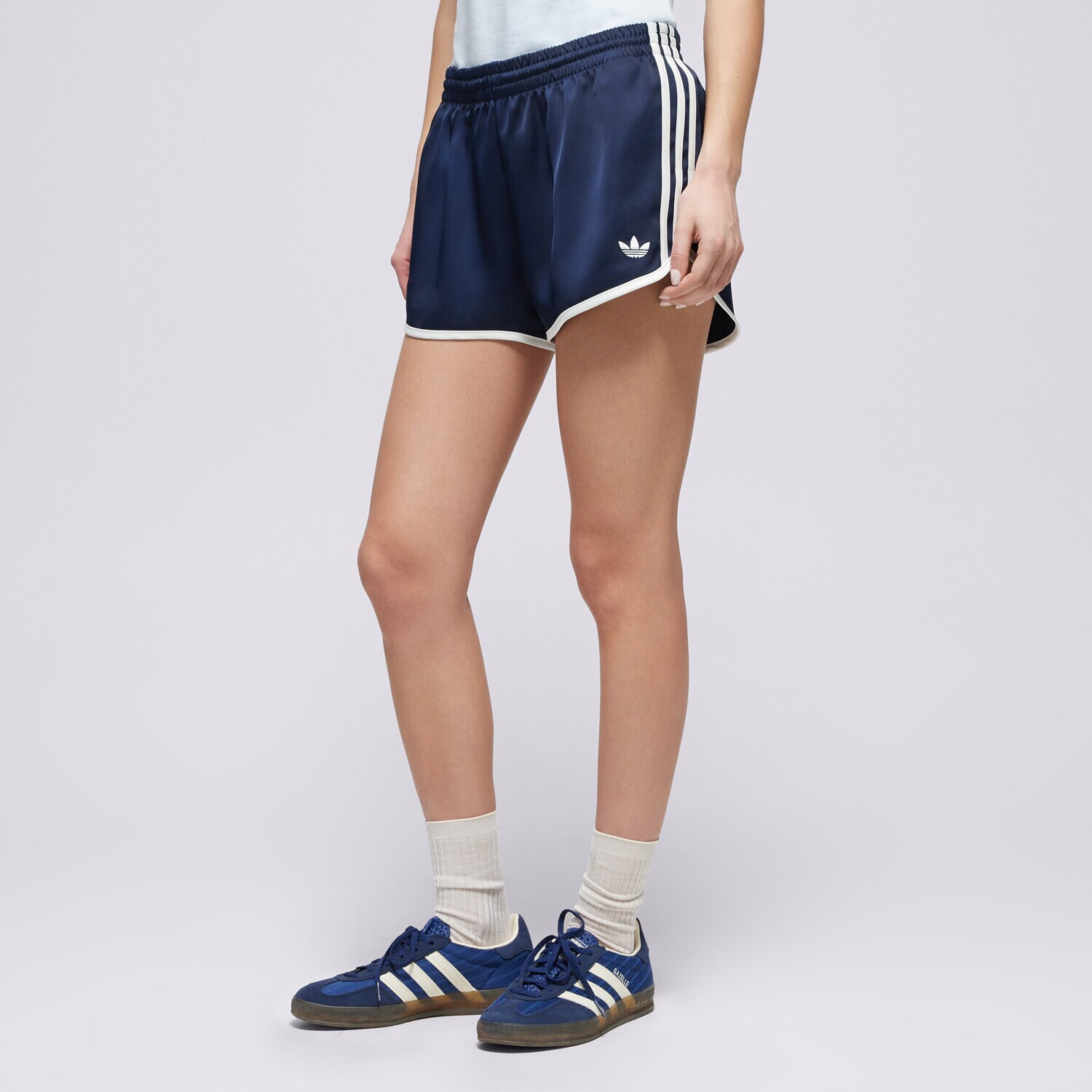Krótkie spodenki, szorty damskie ADIDAS SZORTY 3S SPRNTR SHORT KC9007 GRANATOWY