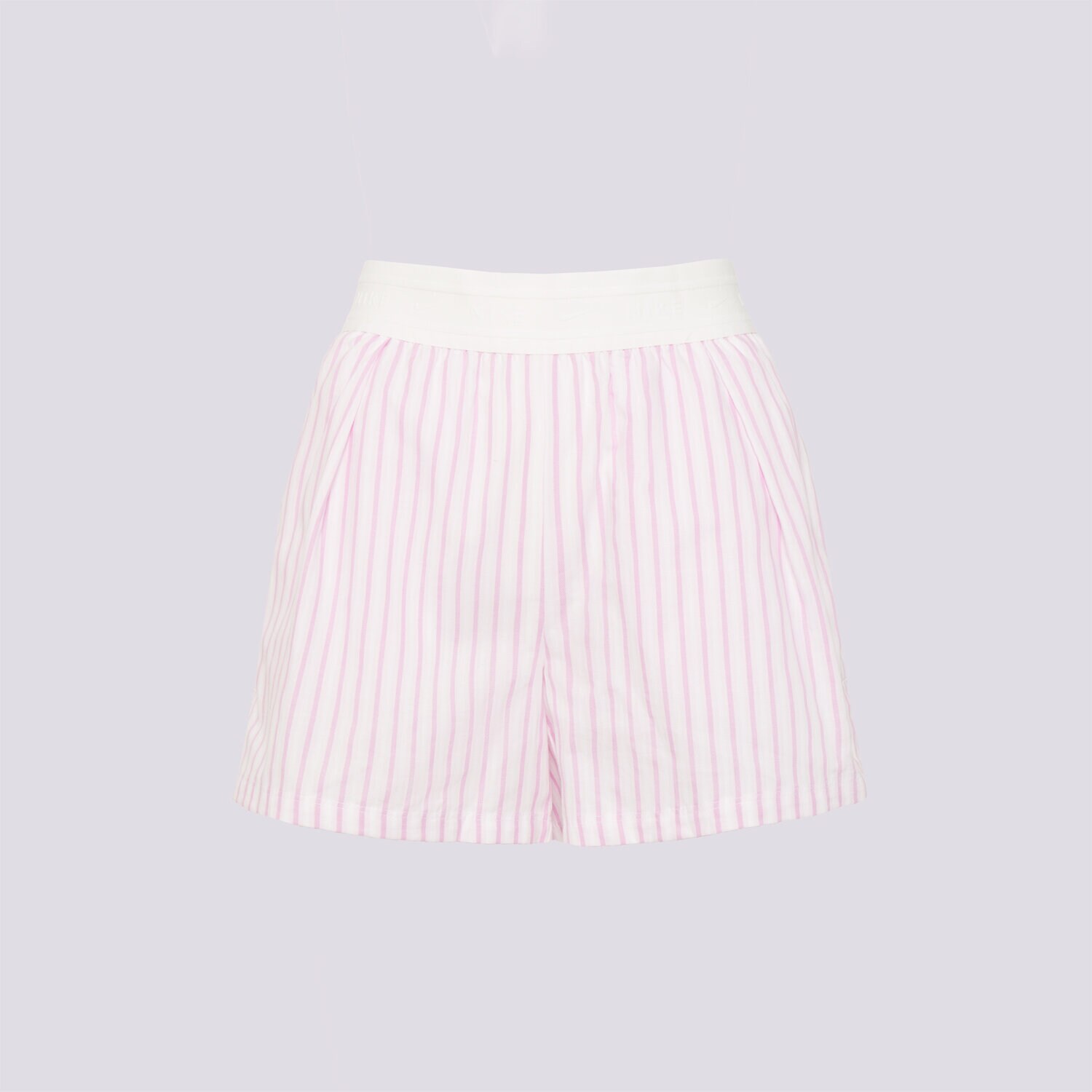 Krótkie spodenki, szorty damskie NIKE SZORTY W NSW OFFLN WVN PPLN STRP SHRT II4230-503 RÓŻOWY