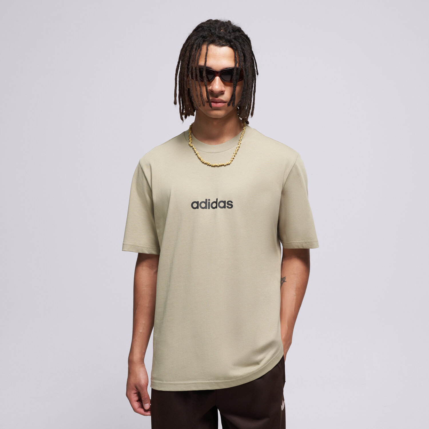 Koszulka, t-shirt sportowy męski ADIDAS T-SHIRT M LIN SJ T KC0885 BEŻOWY