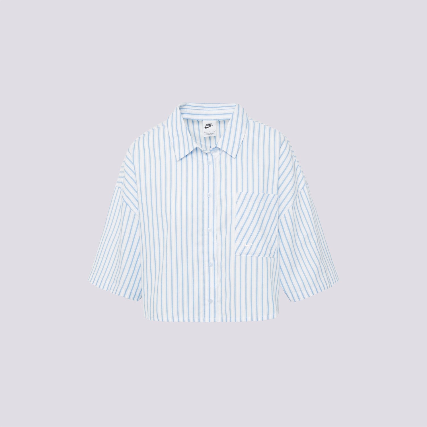 Koszulka, t-shirt damski NIKE KOSZULA W NSW OFFLN WVN PPLN STRP SS II4228-435 NIEBIESKI