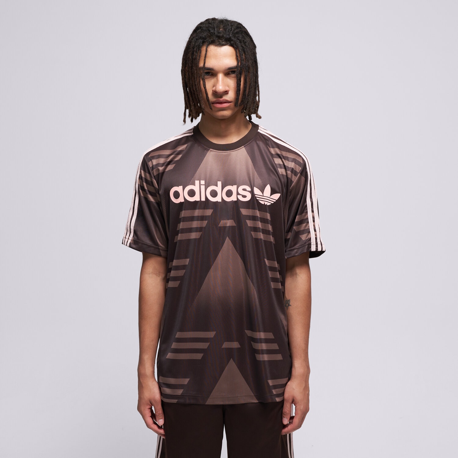 Koszulka, t-shirt sportowy męski ADIDAS T-SHIRT SPONSORED JSY KC6429 BRĄZOWY