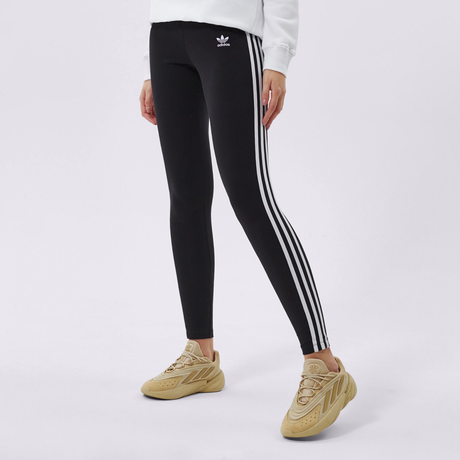 Spodnie sportowe damskie ADIDAS LEGGINGS 3 STRIPES TIGHT H09426 CZARNY