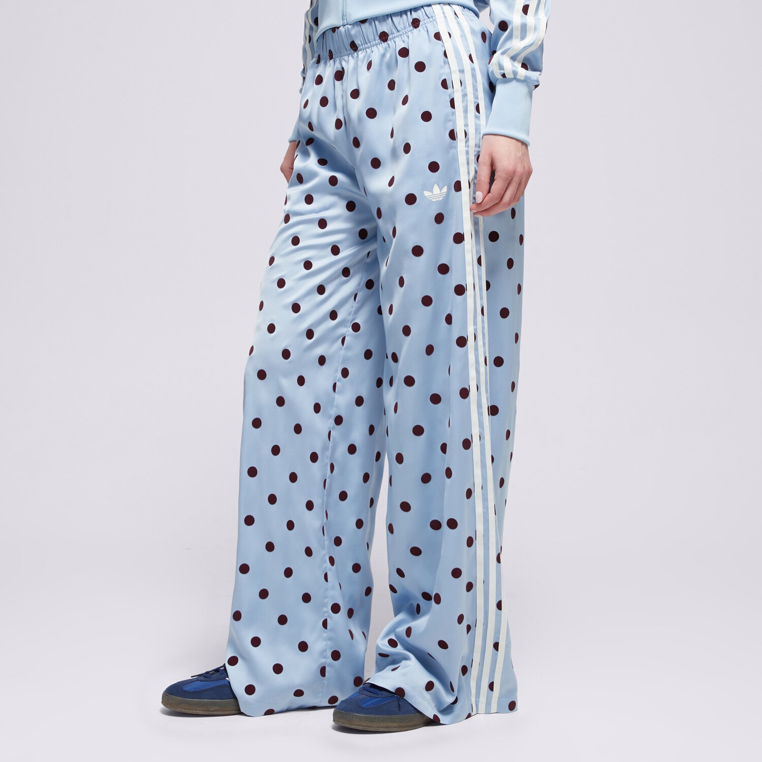 Spodnie sportowe damskie ADIDAS SPODNIE WIDE LEG PANTS KV1170 NIEBIESKI