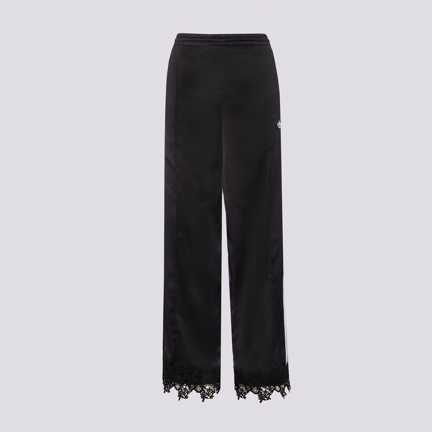 Spodnie sportowe damskie ADIDAS SPODNIE SATIN LACE TRACK PANTS LOOSE FIREBIRD LD1806 CZARNY