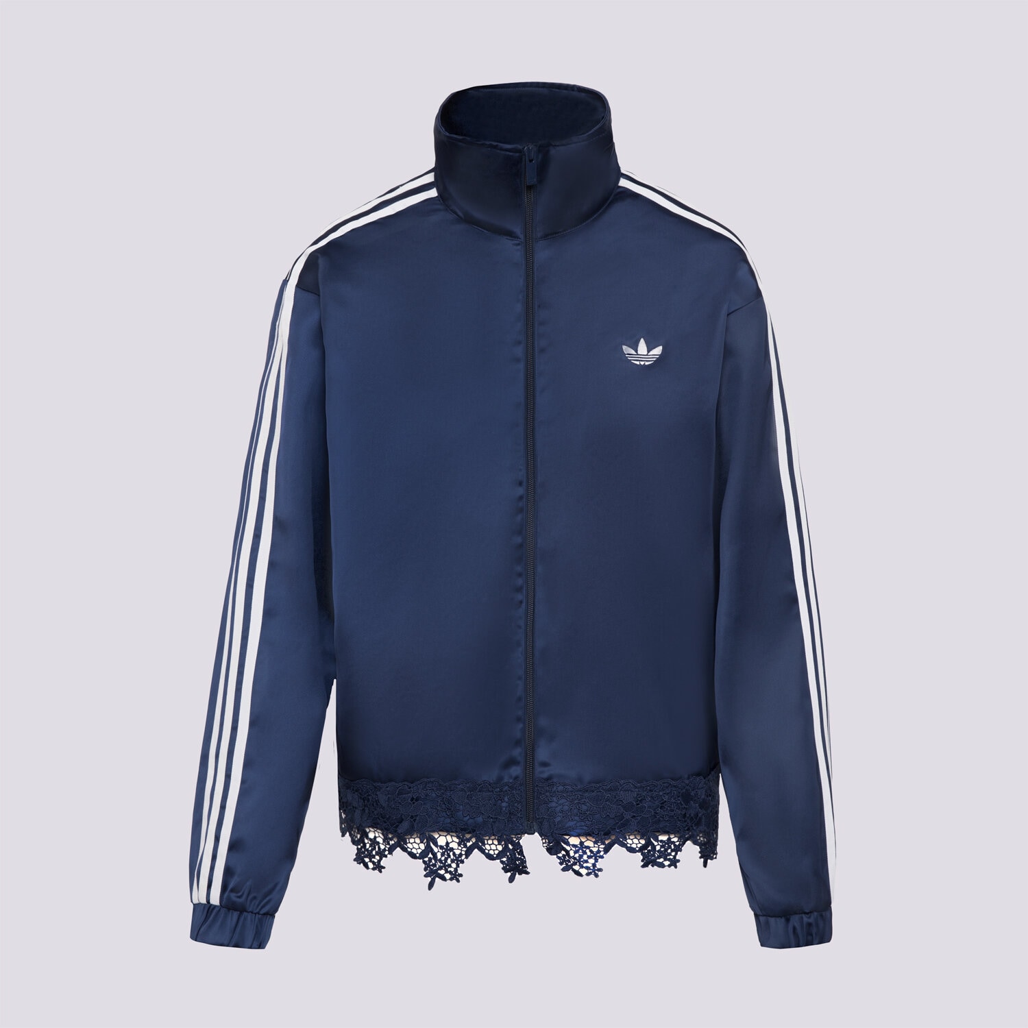 Bluza damska ADIDAS BLUZA ROZPINANA SATIN LACE TRACK TOP LOOSE FIREBIRD LD1803 GRANATOWY