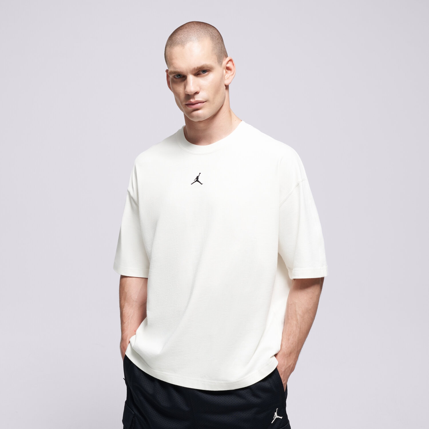 Koszulka, t-shirt sportowy męski JORDAN T-SHIRT M J FLT HVYWT SS TOP IF1911-133 BIAŁY