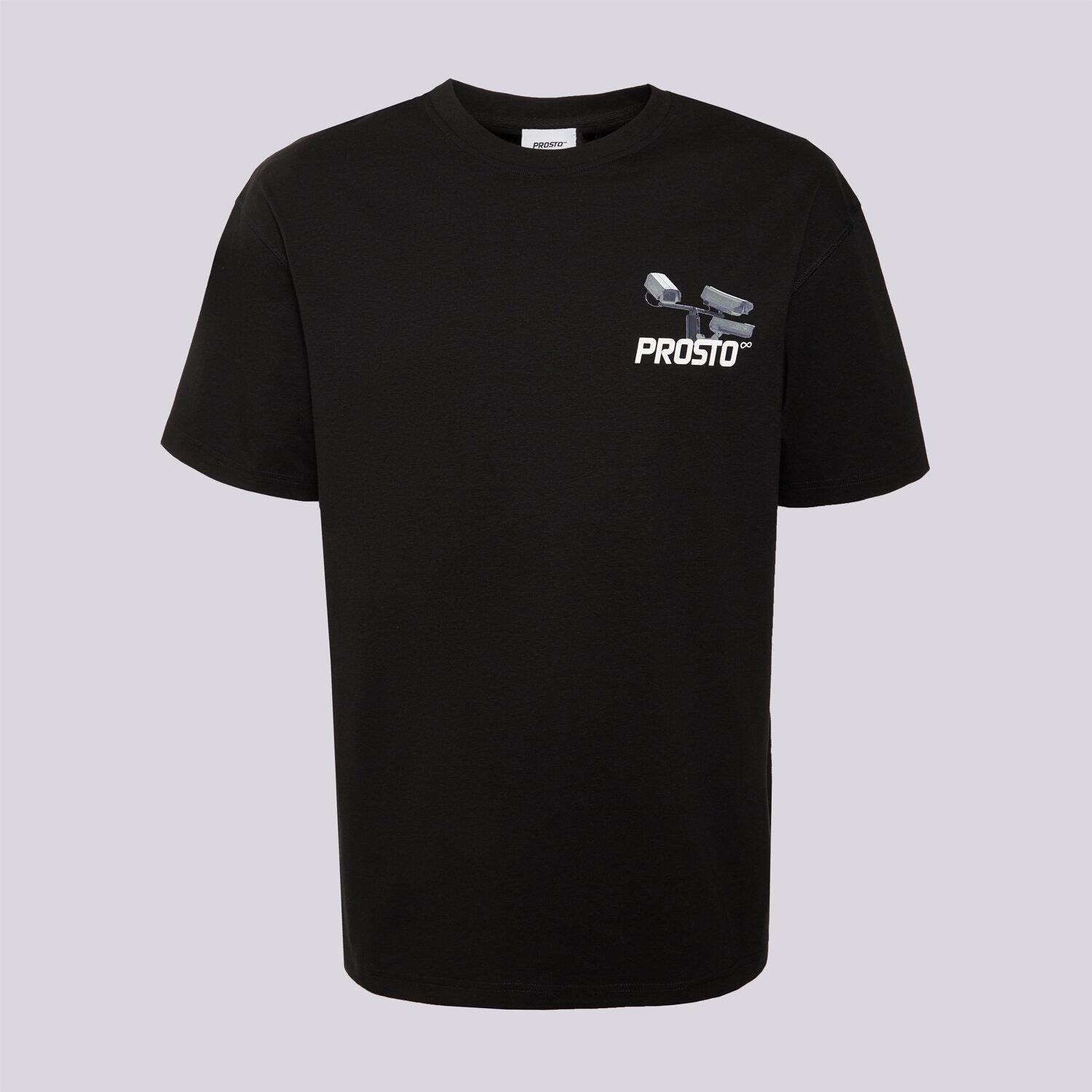 Koszulka, t-shirt sportowy męski PROSTO T-SHIRT CC TV BLACK KL261MTEE1252 CZARNY