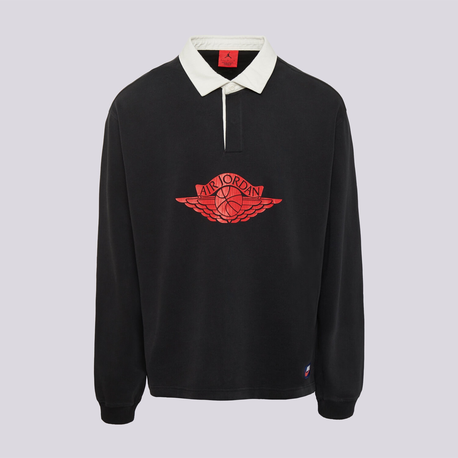 Koszulka, t-shirt sportowy męski JORDAN POLO M J FLT ESS RUGBY TOP IM9148-010 CZARNY