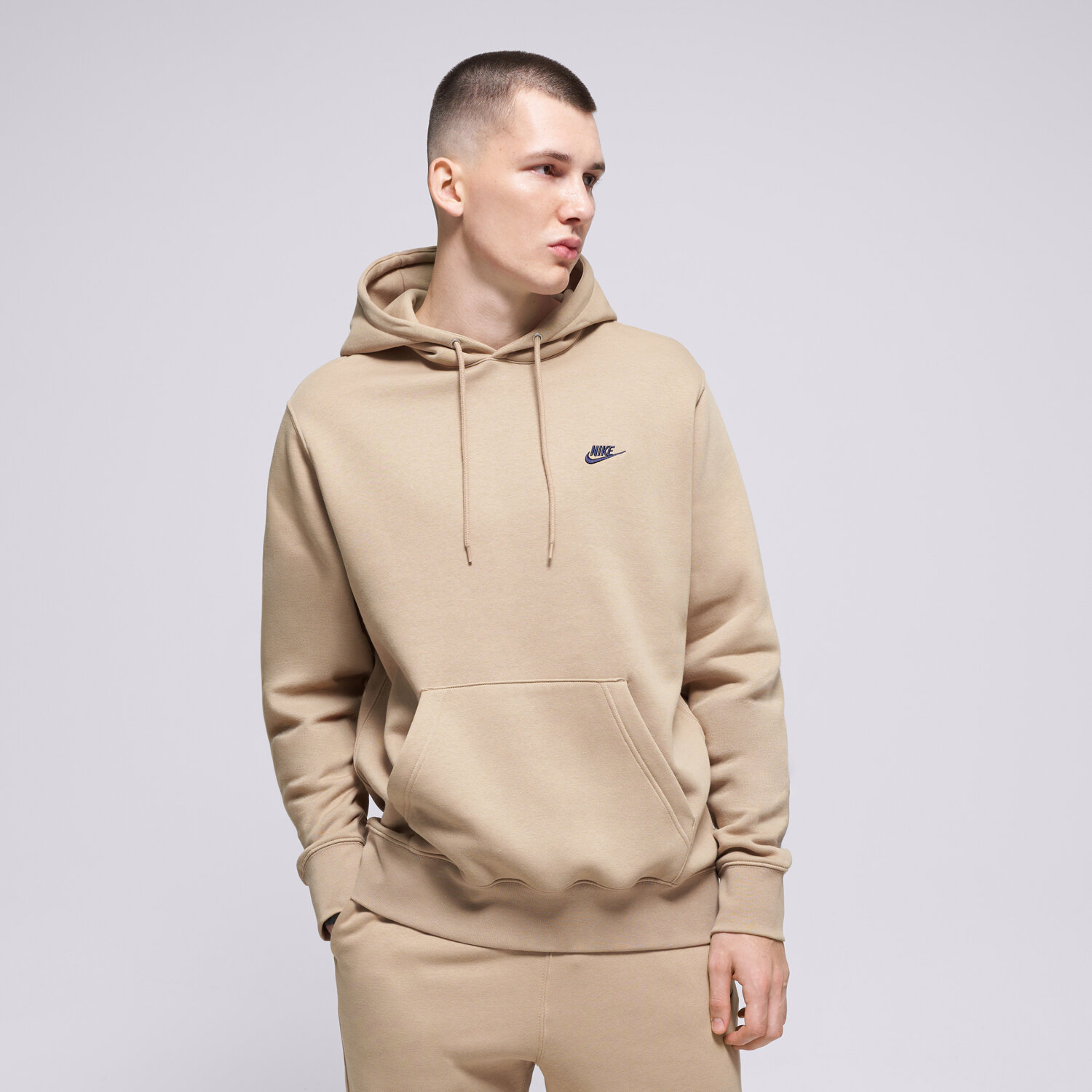 Bluza męska NIKE BLUZA Z KAPTUREM M NK CLUB BB PO HOODIE FN3859-298 BEŻOWY