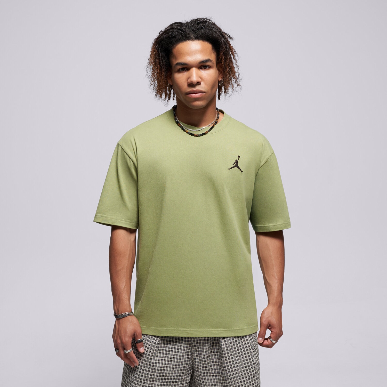 Koszulka, t-shirt sportowy męski JORDAN T-SHIRT M J JUMPMAN EMB SS CREW IF5566-335 ZIELONY