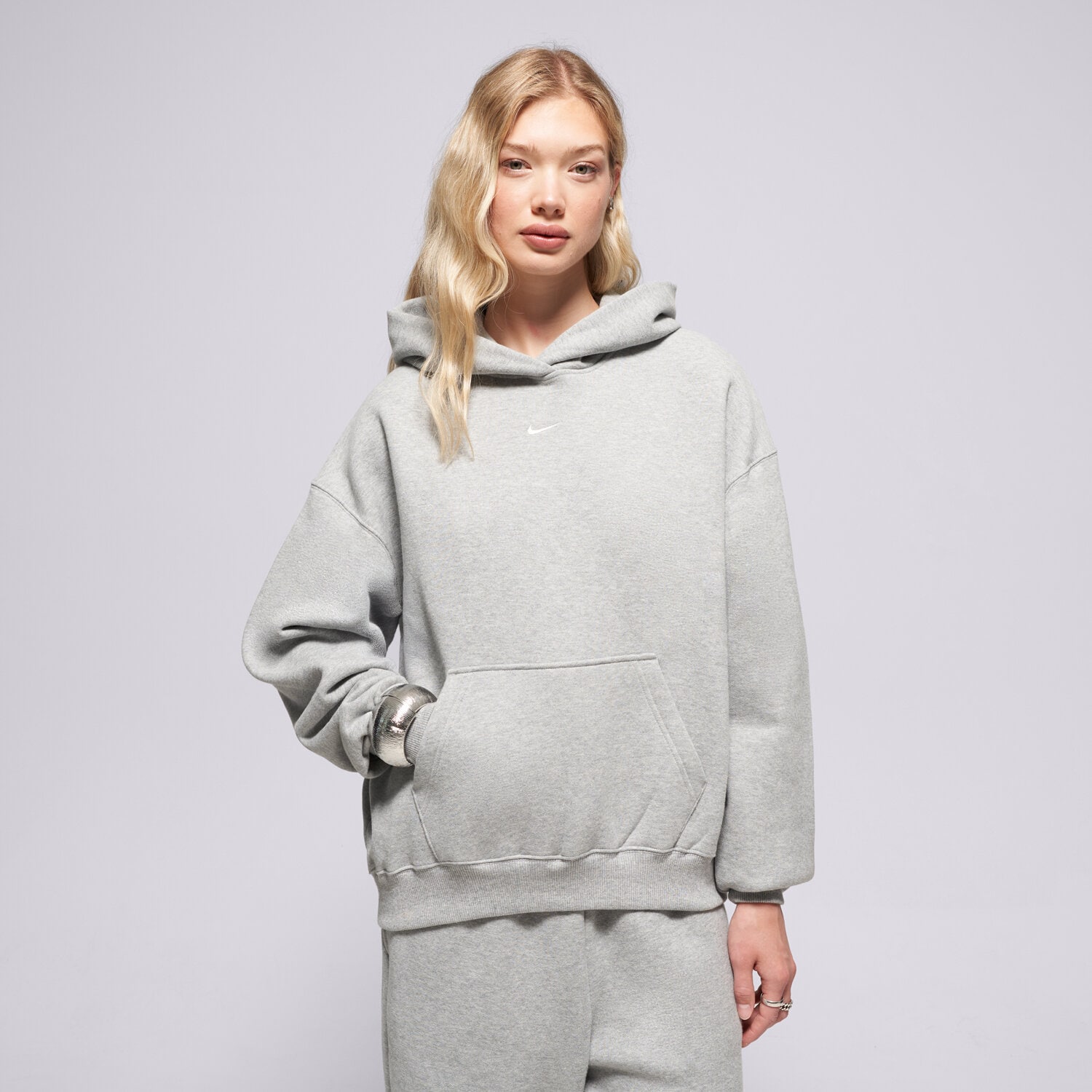 Bluza damska NIKE BLUZA Z KAPTUREM W NK STDO FLC OS PO HDY IM8502-063 SZARY