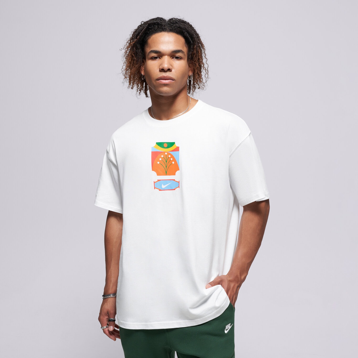 Koszulka, t-shirt sportowy męski NIKE T-SHIRT U NSW TEE LSE PALM TREE NIKE IM9345-100 BIAŁY