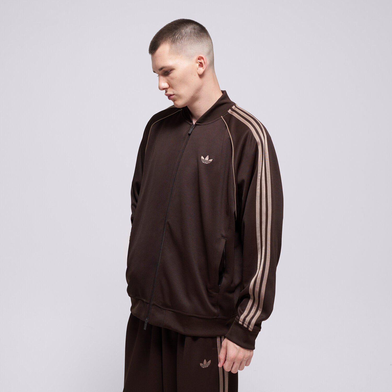 Bluza męska ADIDAS BLUZA ROZPINANA SST TT KS4957 BRĄZOWY