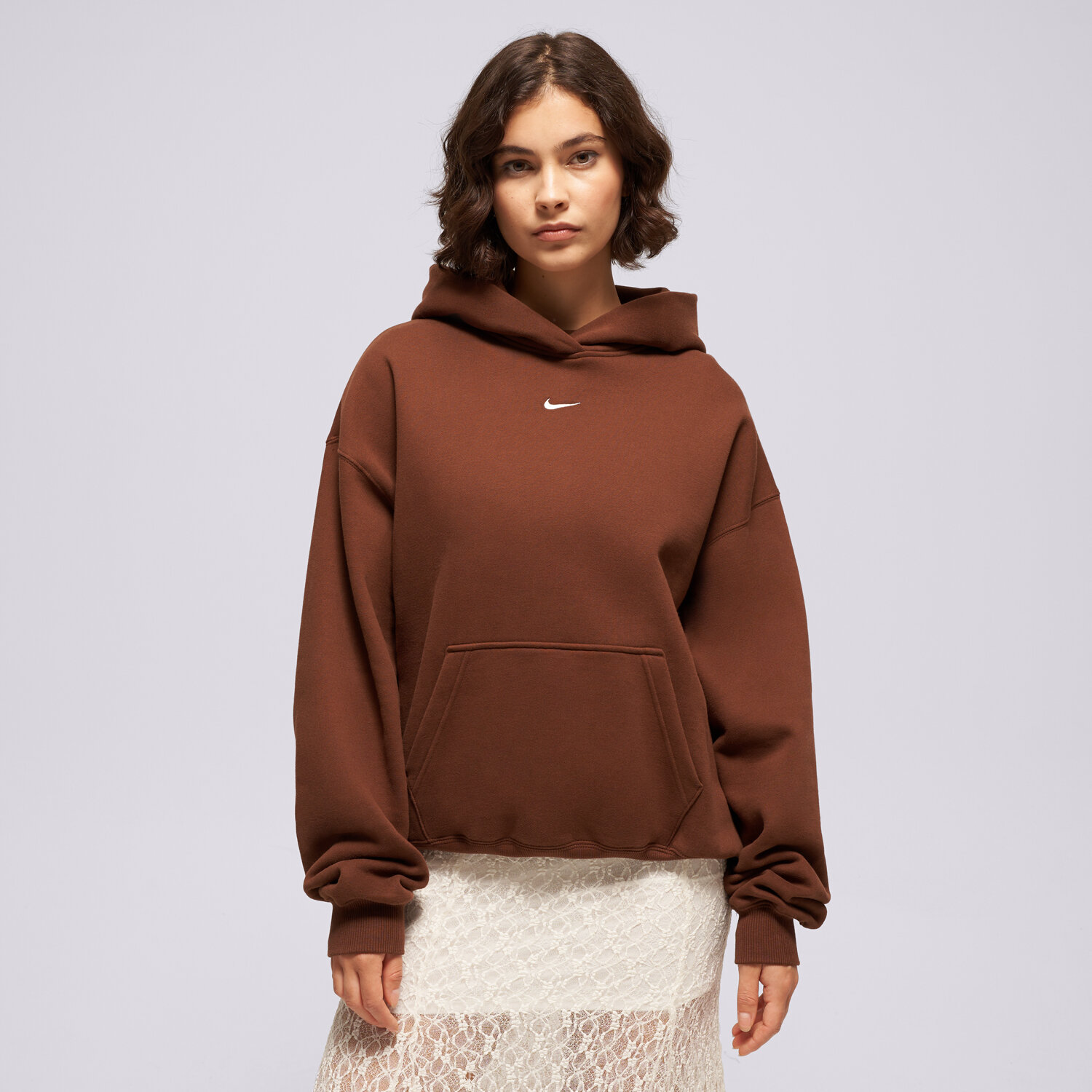 Bluza damska NIKE BLUZA Z KAPTUREM W NK STDO FLC OS PO HDY IM8502-259 BRĄZOWY