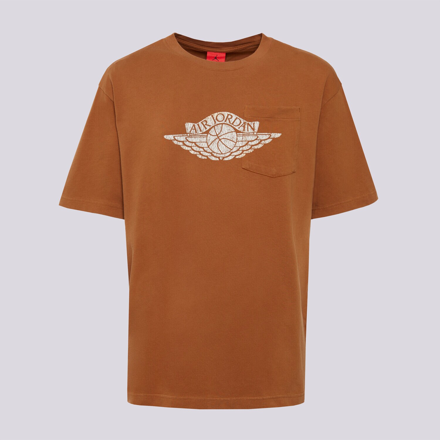 Koszulka, t-shirt sportowy męski JORDAN T-SHIRT M J FLT ES 85 W PKT SS CRW IO2084-281 BRĄZOWY