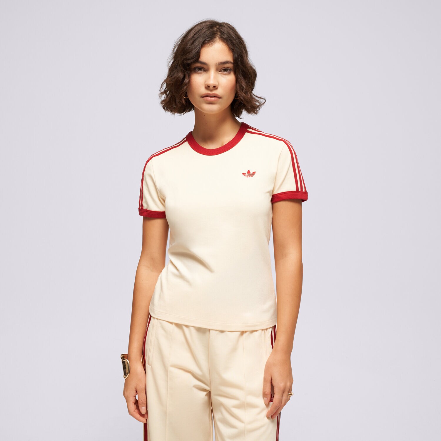 Koszulka, t-shirt damski ADIDAS T-SHIRT 3S TEE SLIM KS4780 ŻÓŁTY
