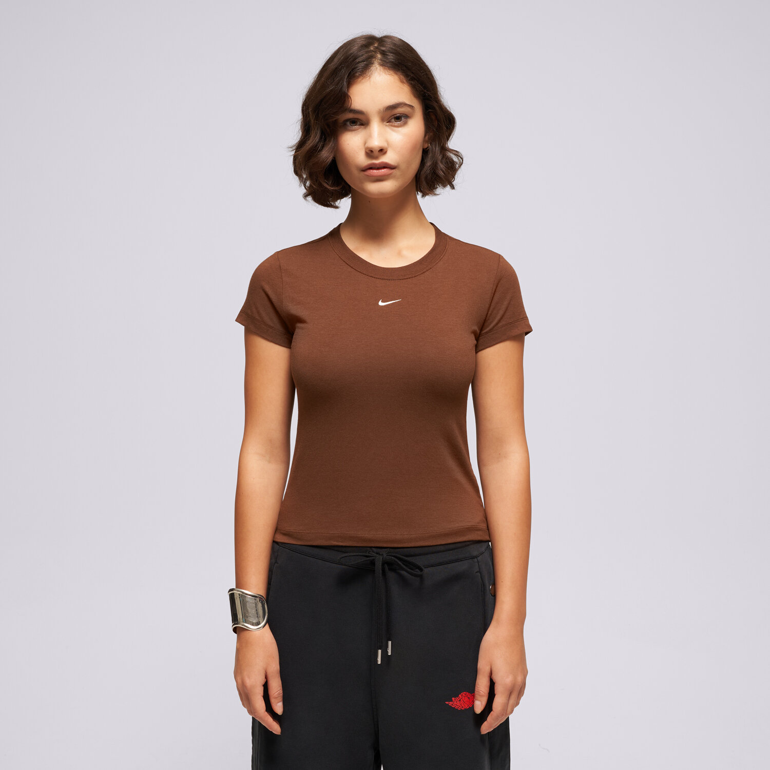 Koszulka, t-shirt damski NIKE T-SHIRT W NSW NK CHLL KNT MD CRP FV5508-259 BRĄZOWY