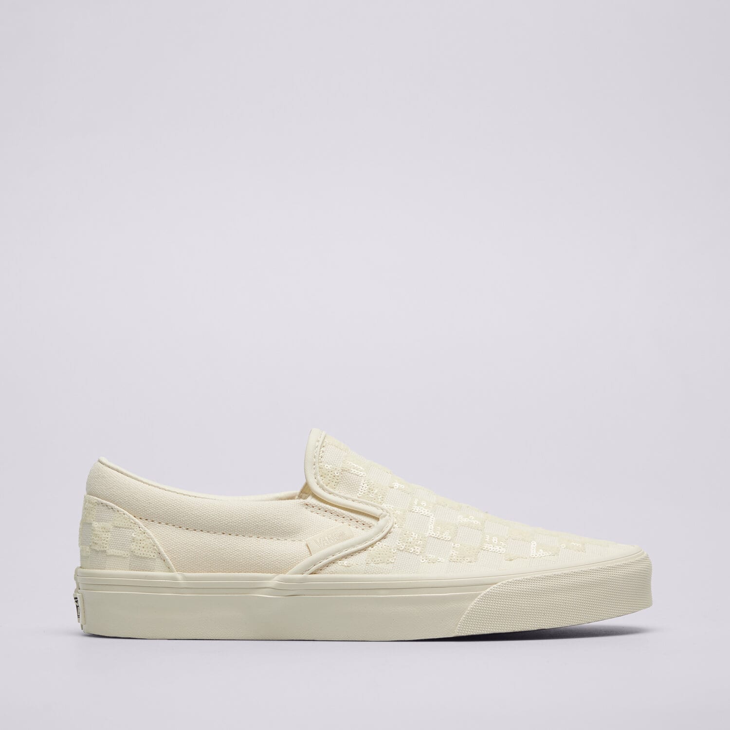Damskie trampki, tenisówki VANS CLASSIC SLIP-ON BEADED WHITE CHECKERBOARD VN000D6YC131 BIAŁY