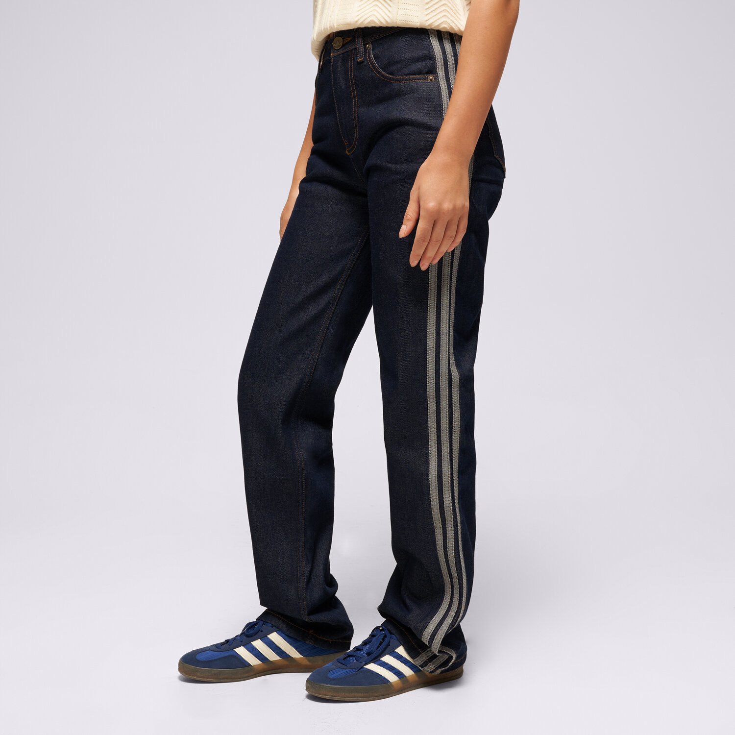 Spodnie sportowe damskie ADIDAS SPODNIE FIREBIRD DENIM KQ6489 GRANATOWY