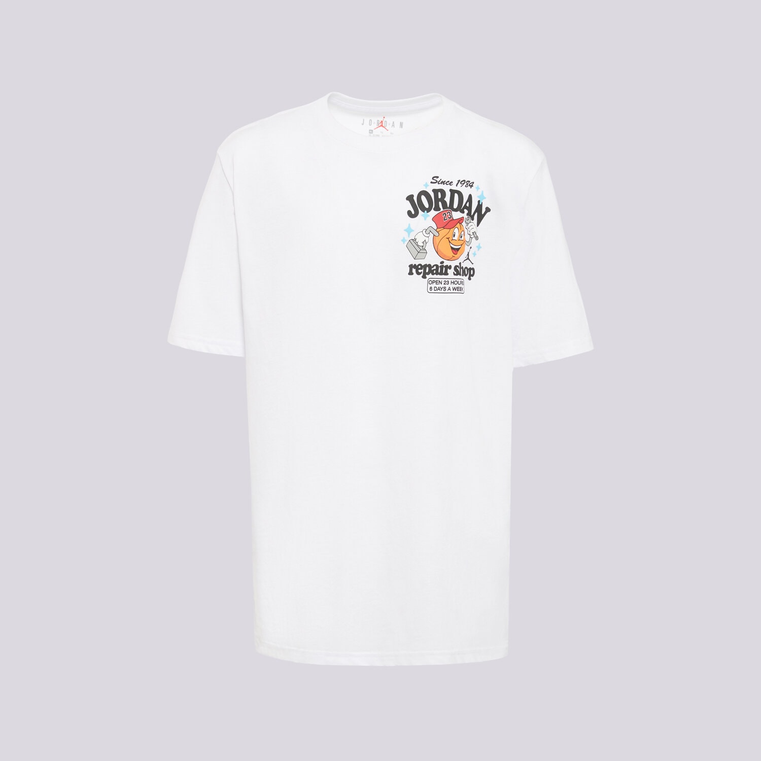 Koszulka, t-shirt dla dzieci JORDAN T-SHIRT JDB MJS REPAIR SHOP SS TEE BOY 95G220-001 BIAŁY