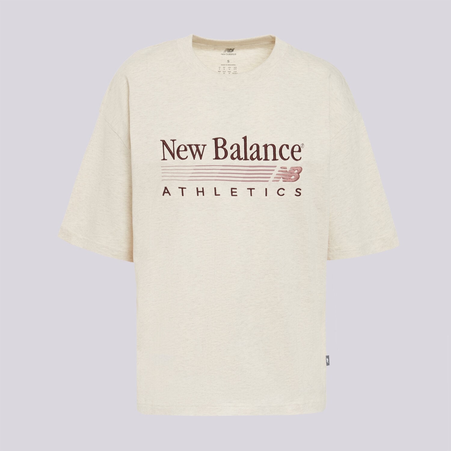 Koszulka, t-shirt damski NEW BALANCE T-SHIRT TRACKSIDE OVERSIZED T-SHIRT WT6297MKLIT BEŻOWY