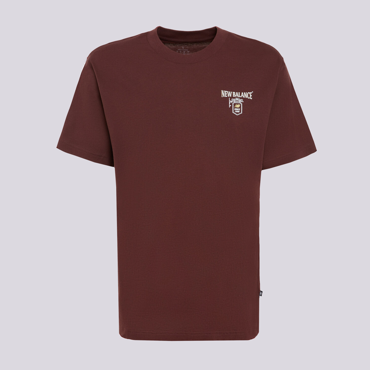 Koszulka, t-shirt sportowy męski NEW BALANCE T-SHIRT GRAB A BITE LONDON T-SHIRT MT62B9LIYLR BORDOWY