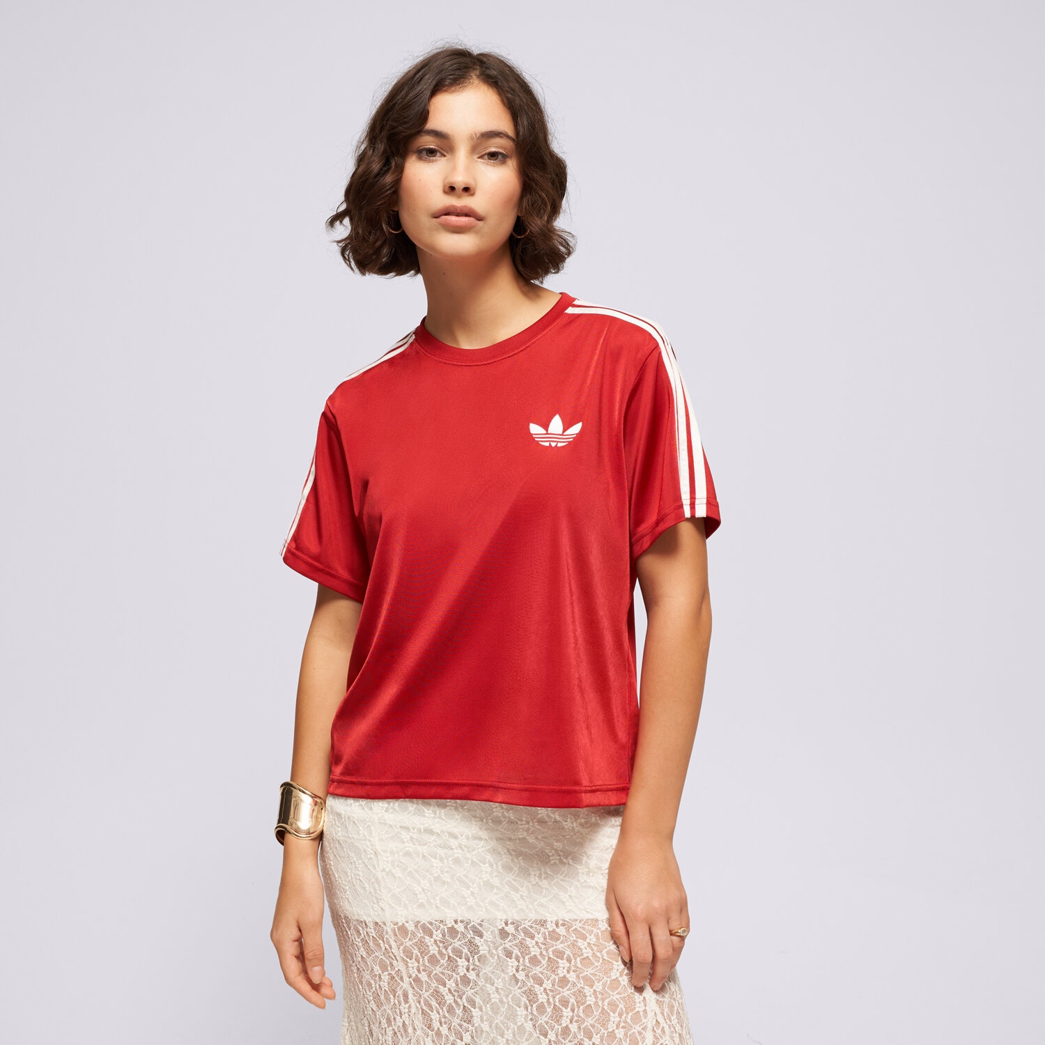 Koszulka, t-shirt damski ADIDAS T-SHIRT FB TEE KS4802 CZERWONY