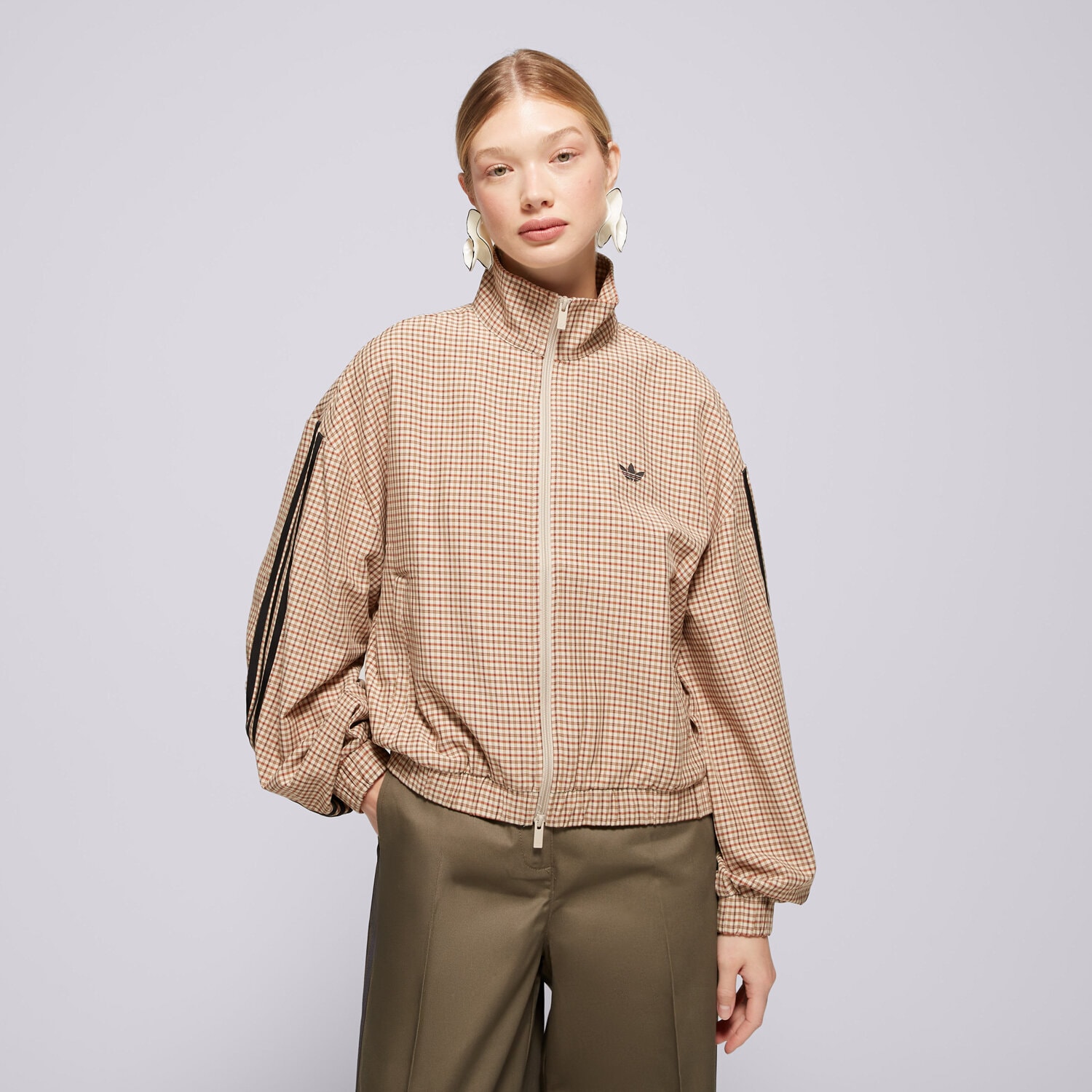 Bluza damska ADIDAS BLUZA ROZPINANA CHECKS TT LE8307 BEŻOWY