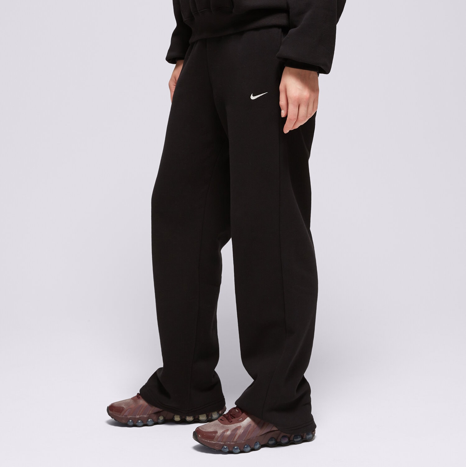 Spodnie sportowe damskie NIKE SPODNIE W NK STUDIO FLC MW MR OH IM8078-001 CZARNY