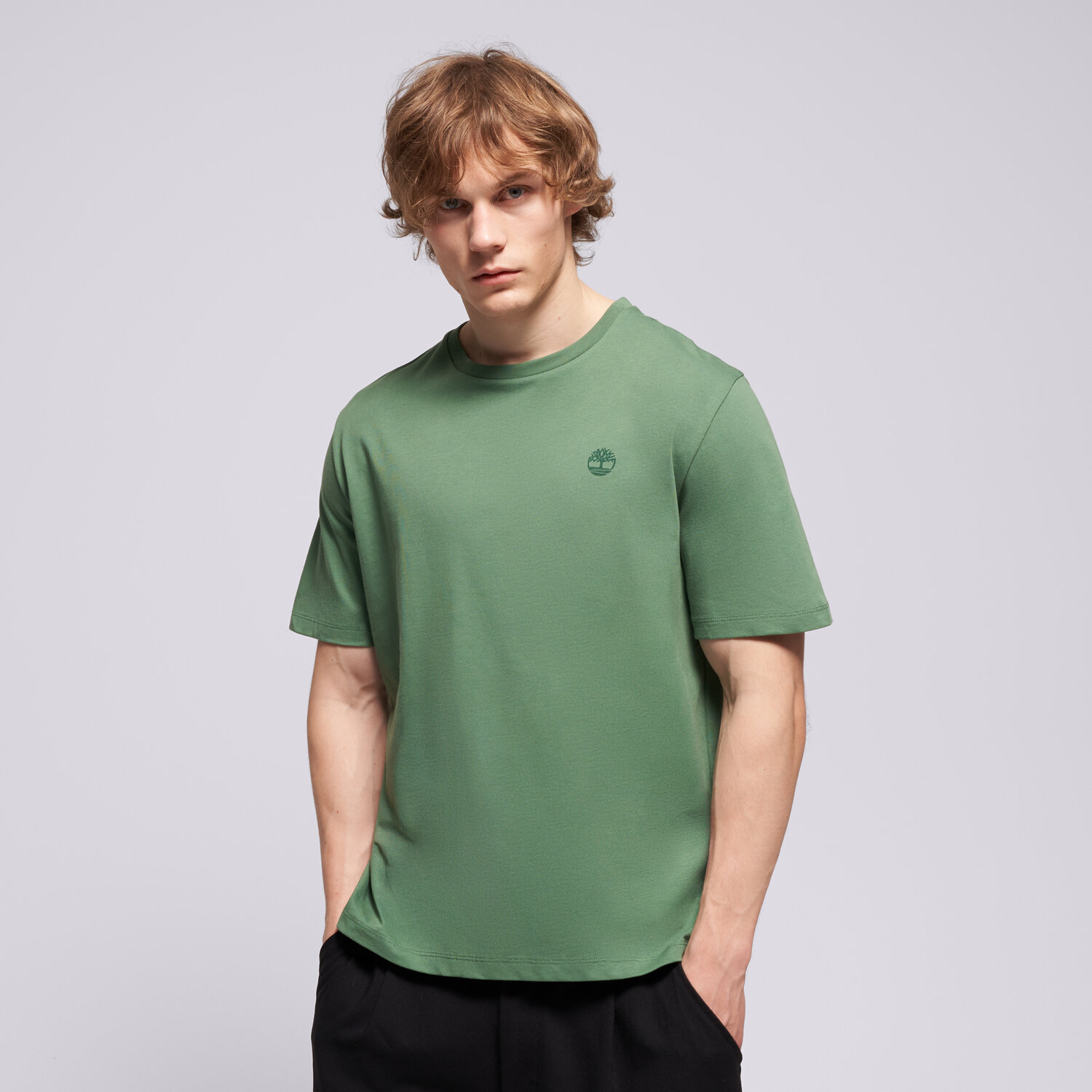 Koszulka, t-shirt sportowy męski TIMBERLAND T-SHIRT SMALL CHEST LOGO TBC0YHG1A6Z1 ZIELONY