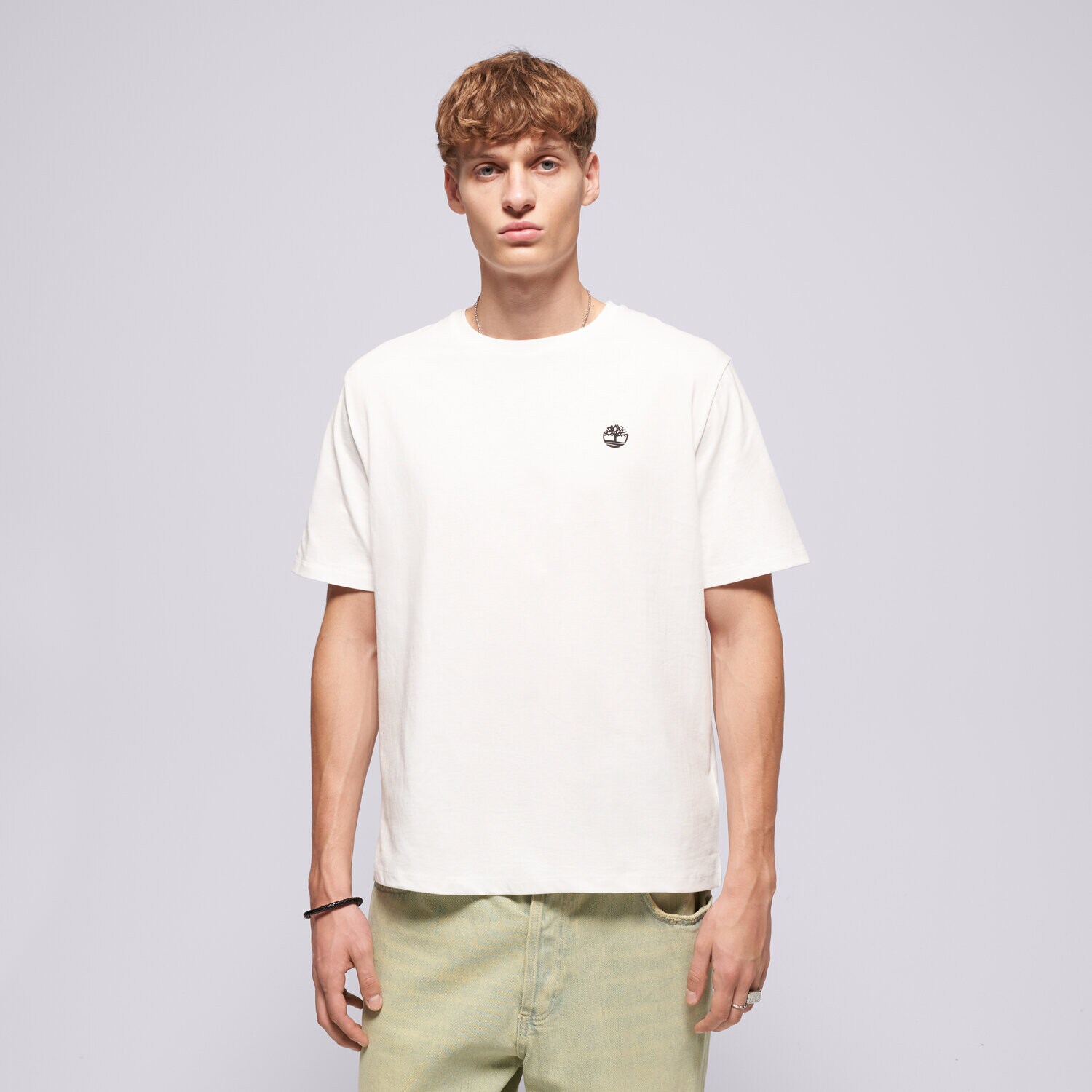 Koszulka, t-shirt sportowy męski TIMBERLAND T-SHIRT SMALL CHEST LOGO TBC0YHG11001 BIAŁY