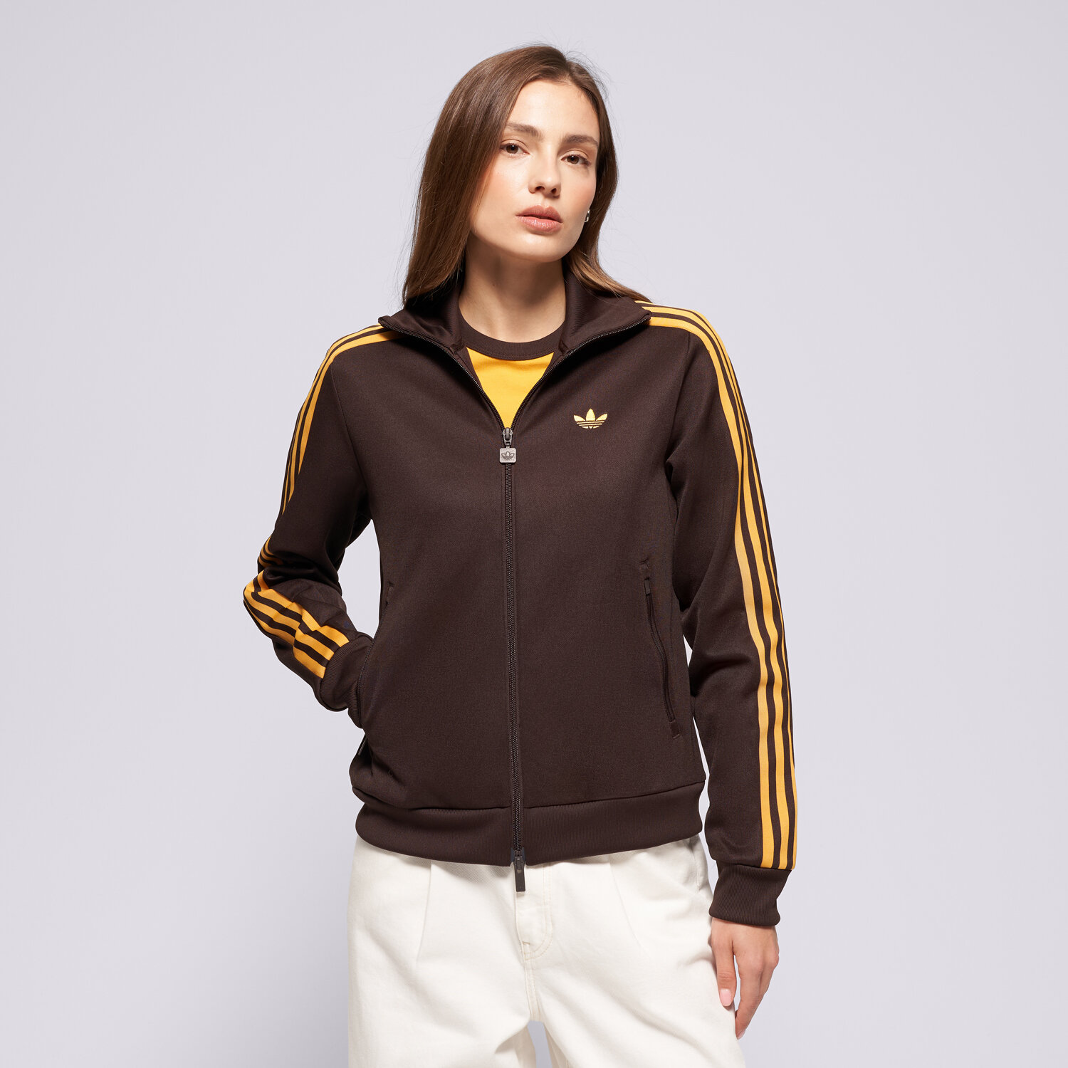 Bluza damska ADIDAS BLUZA ROZPINANA CLASSIC TT KV9561 BRĄZOWY