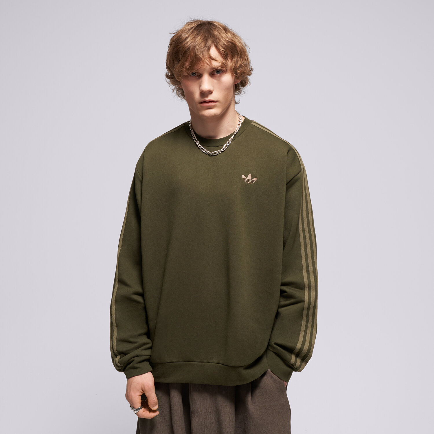 Bluza męska ADIDAS BLUZA 3S CREW KS7515 KHAKI