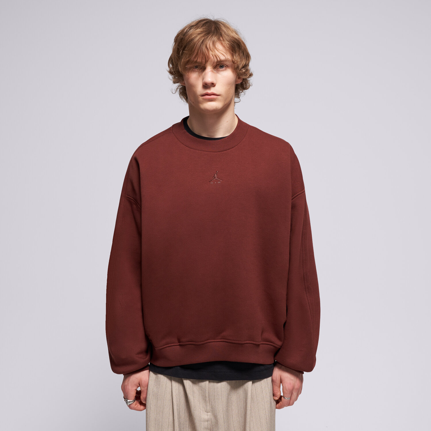 Bluza męska JORDAN BLUZA M J BRK OVZ FLC CREW BB IM8915-273 BORDOWY