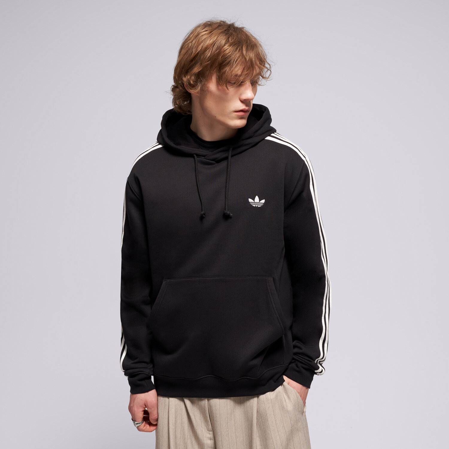 Bluza męska ADIDAS BLUZA Z KAPTUREM 3S HD KE3557 CZARNY