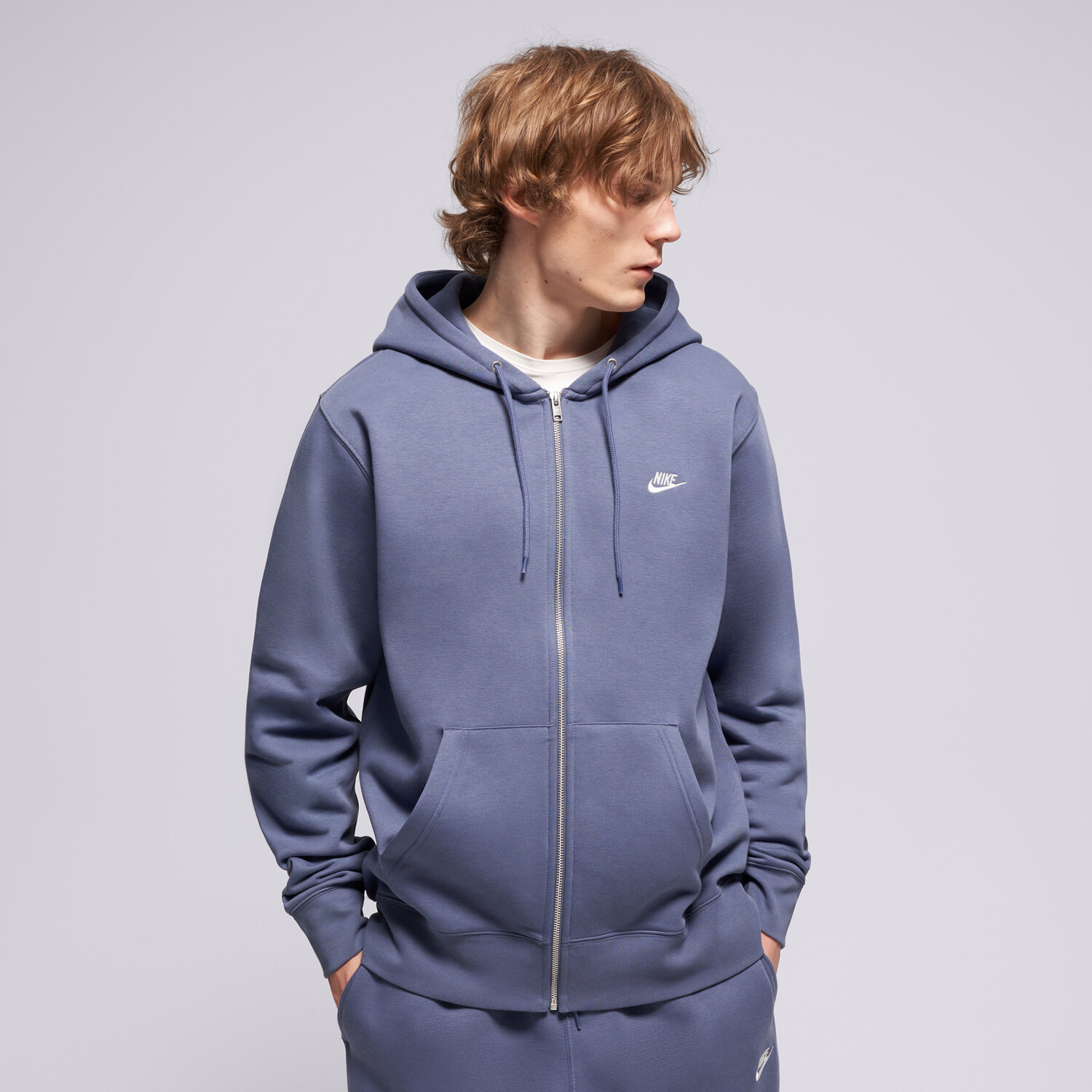 Bluza męska NIKE BLUZA ROZPINANA M NK CLUB BB FZ HOODIE FN3861-491 NIEBIESKI