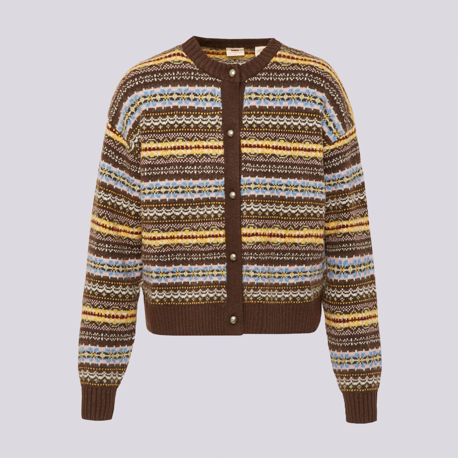 Koszulka, t-shirt damski LEVI'S SWETER CHARLOTTE CREWNECK CARDIGAN 007VG-0003 BRĄZOWY