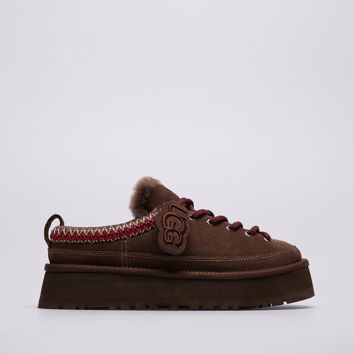 Klapki damskie UGG HERITAGE LACE-UP SLIPPER 1180361-BCDR BRĄZOWY