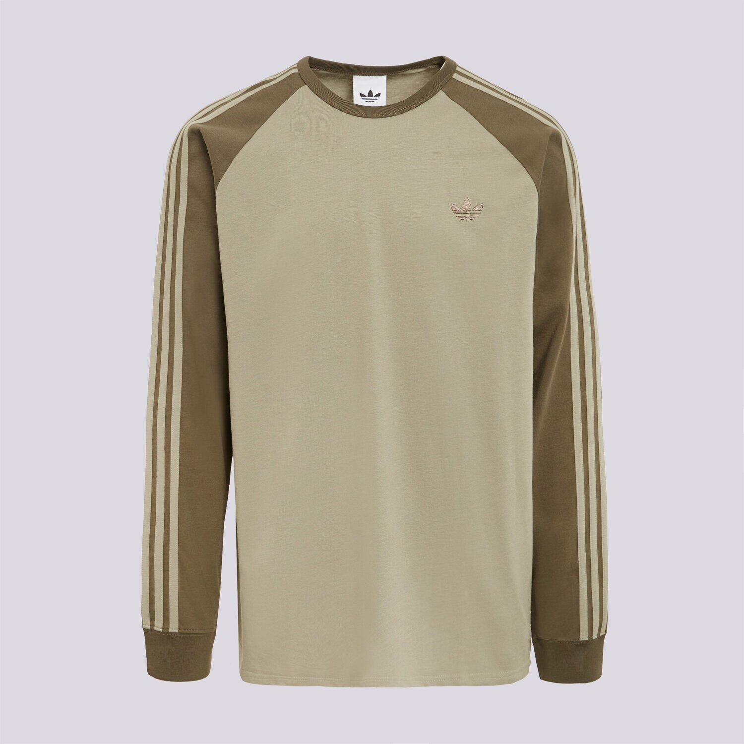 Koszulka, t-shirt sportowy męski ADIDAS T-SHIRT 3S LS TEE KT5062 KHAKI
