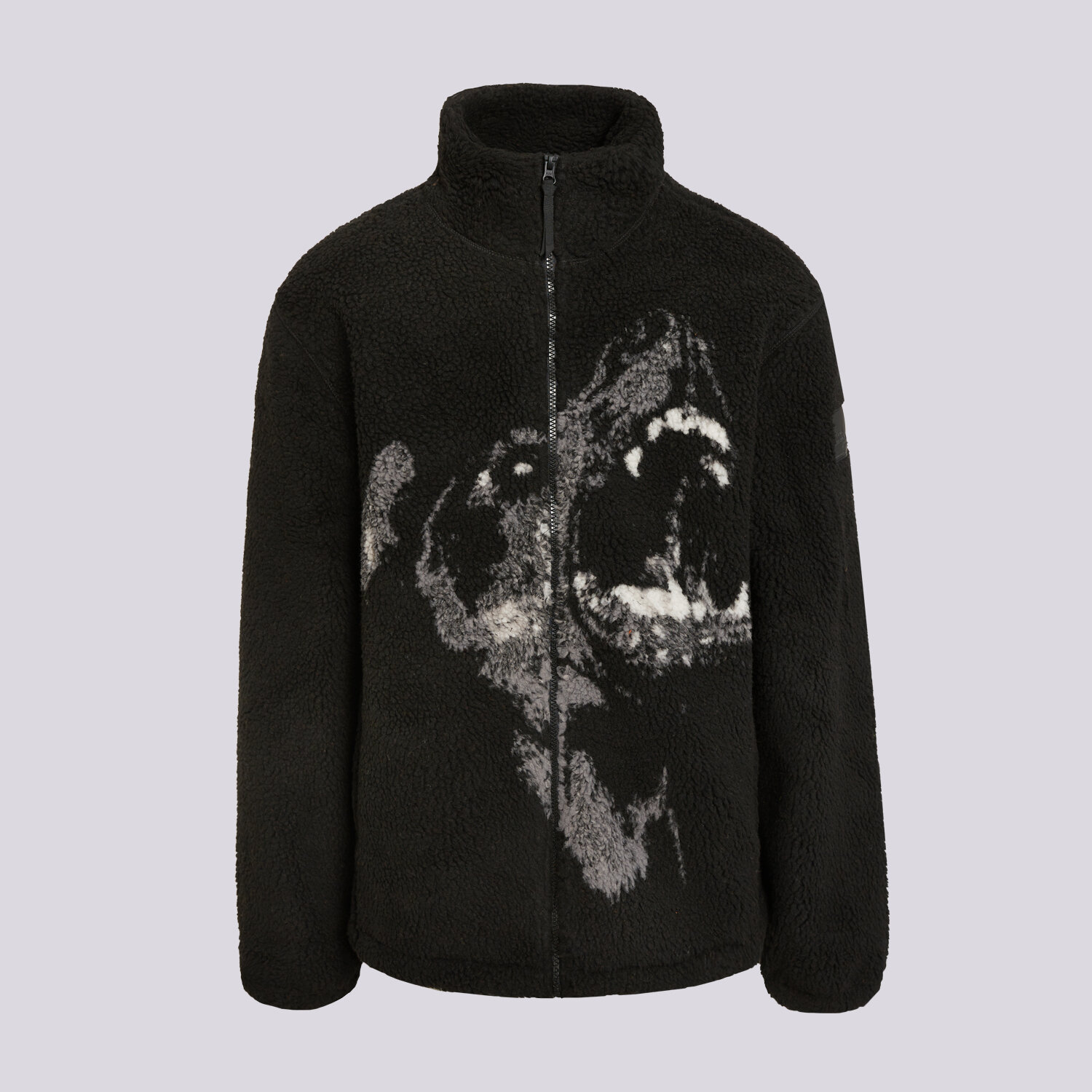 Bluza męska PROSTO POLAR SHERPA JACKET WILD DOG BLACK KL263MOUT1061 CZARNY