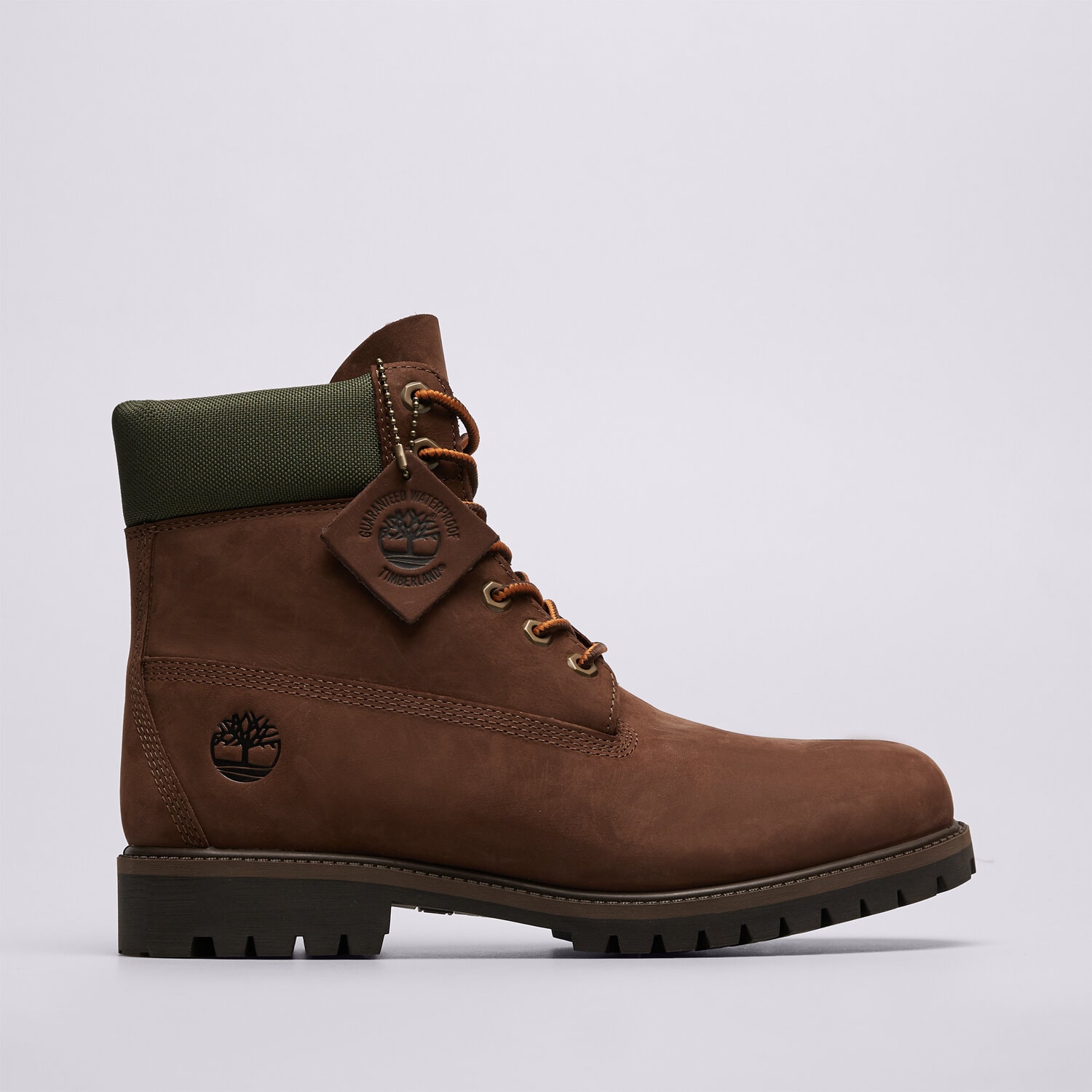 Buty zimowe sportowe męskie TIMBERLAND PREMIUM HERITAGE 6 IN LACE WATERPROOF BOOT TB0A5RNWAMJ1 BRĄZOWY