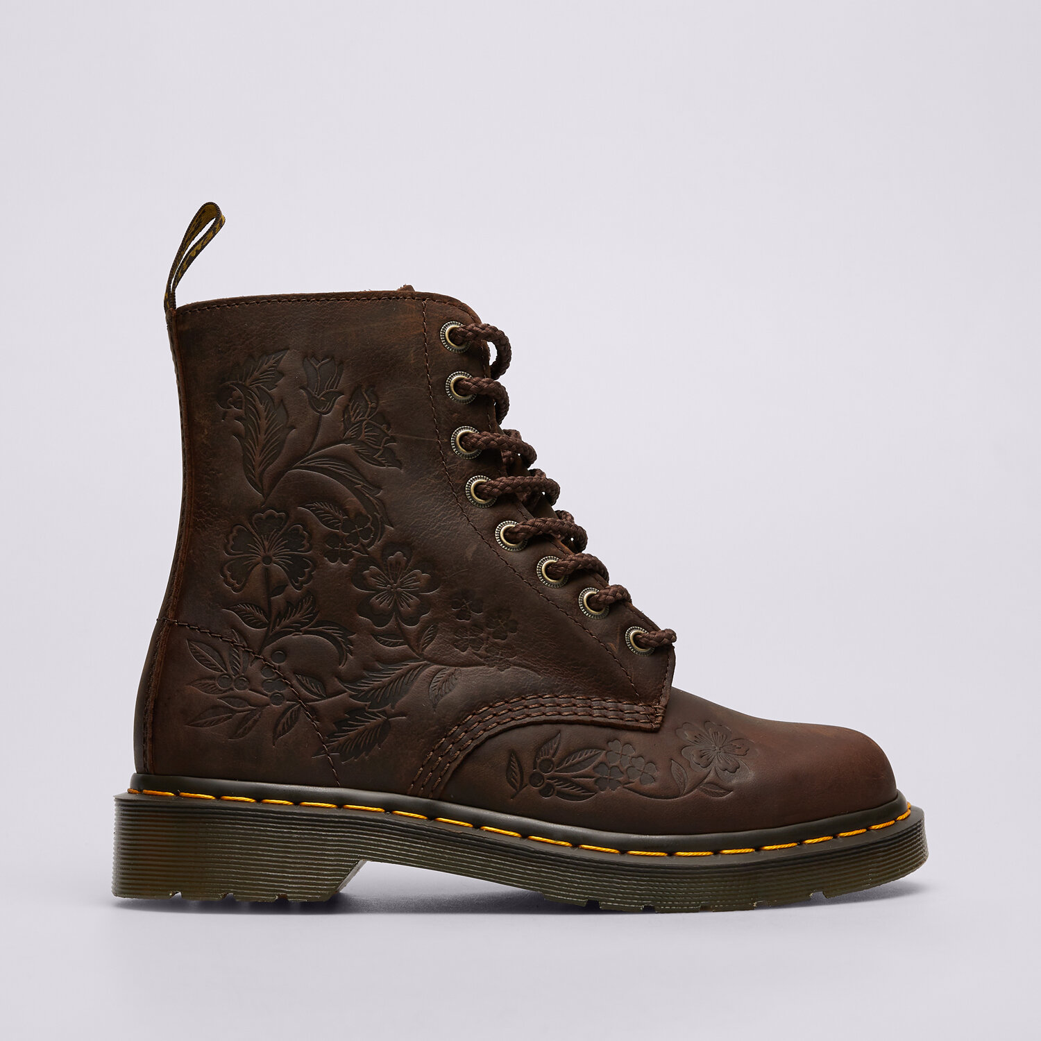 Buty casual damskie DR.MARTENS 1460 PASCAL EMBOSS FLORAL 43276200 BRĄZOWY