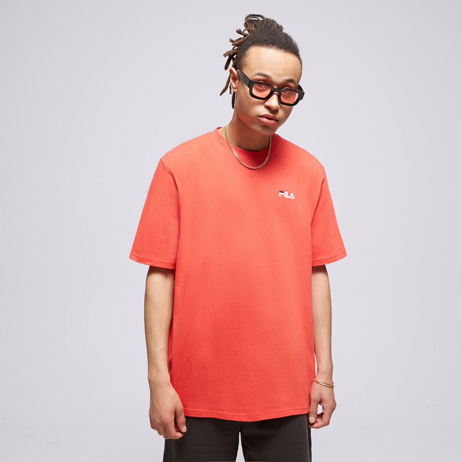 Koszulka, t-shirt sportowy męski FILA T-SHIRT DRINGO SS23SPM229506 CZERWONY