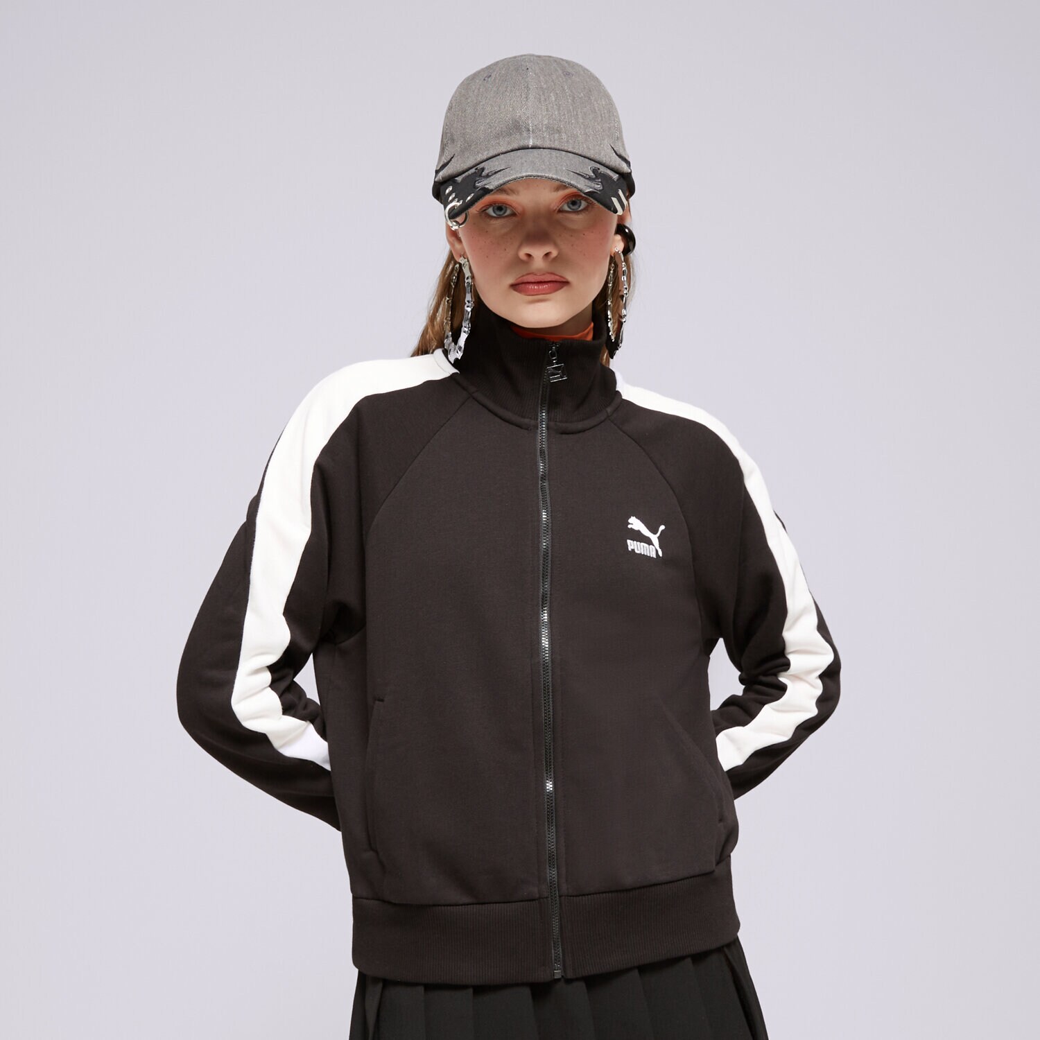 Bluza damska PUMA BLUZA ROZPINANA ICONIC T7 TRACK 53007801 CZARNY