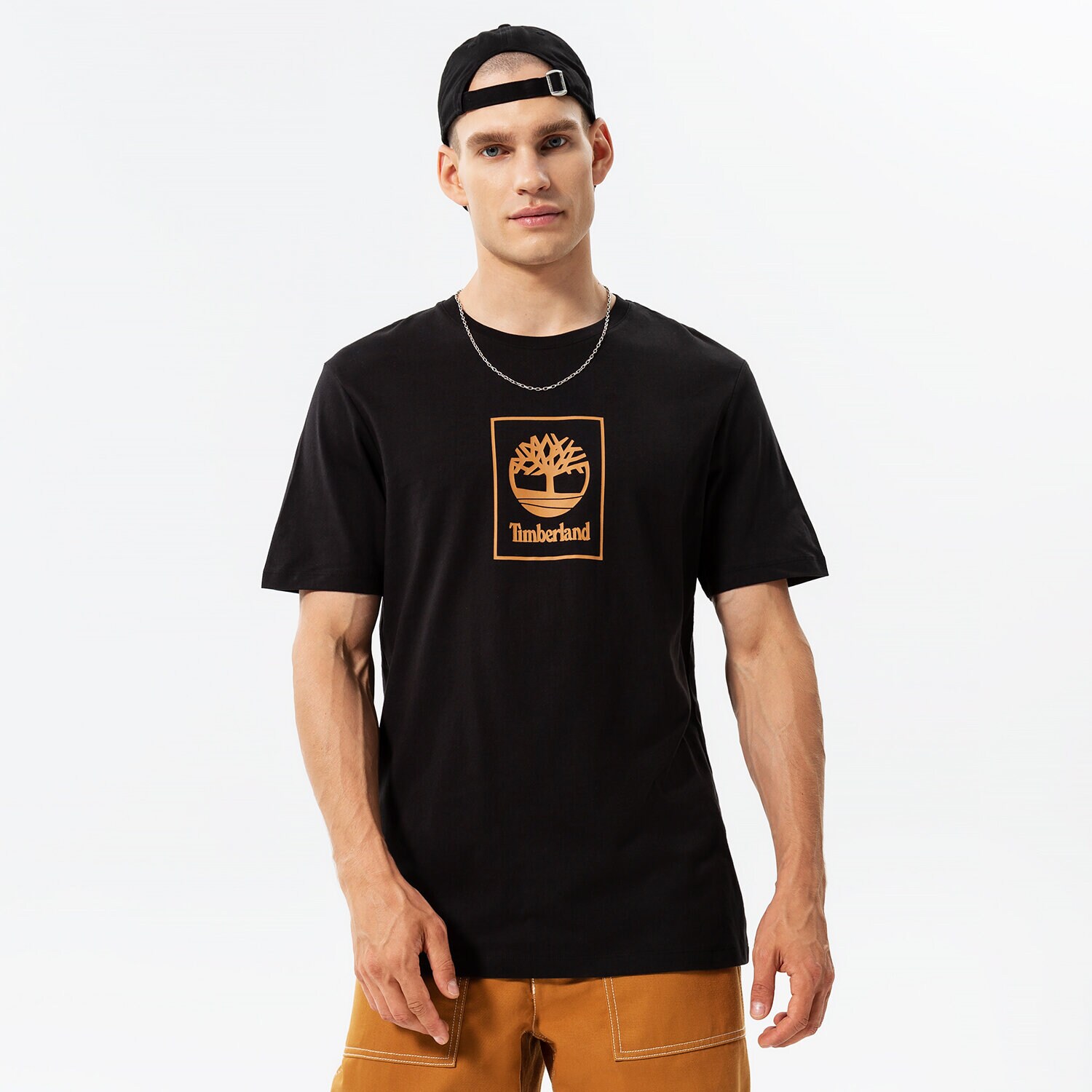 Koszulka, t-shirt sportowy męski TIMBERLAND T-SHIRT EPP - SS STACK LOGO PRINT TEE TB0A5ZH1P561 CZARNY