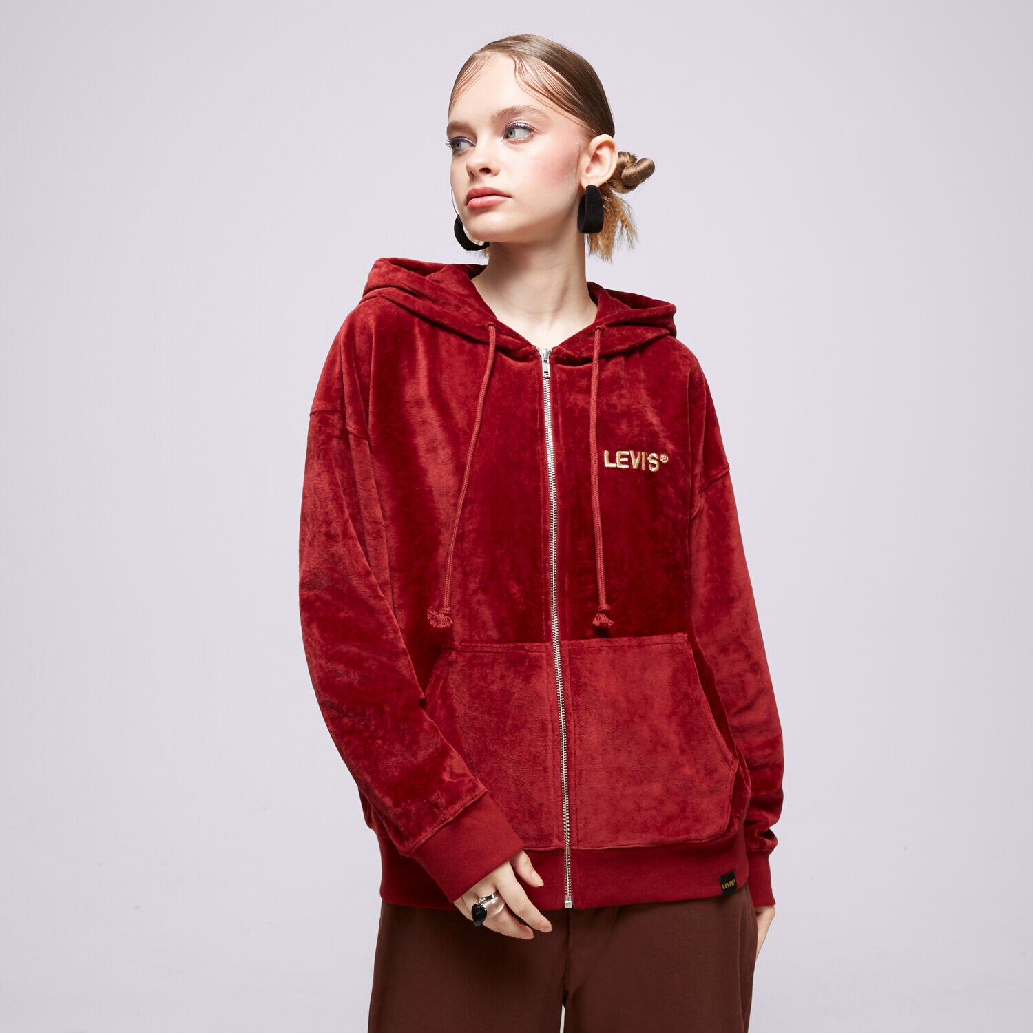 Bluza damska LEVI'S BLUZA Z KAPTUREM GRAPHIC LIAM HOODIE REDS A50050006 BORDOWY