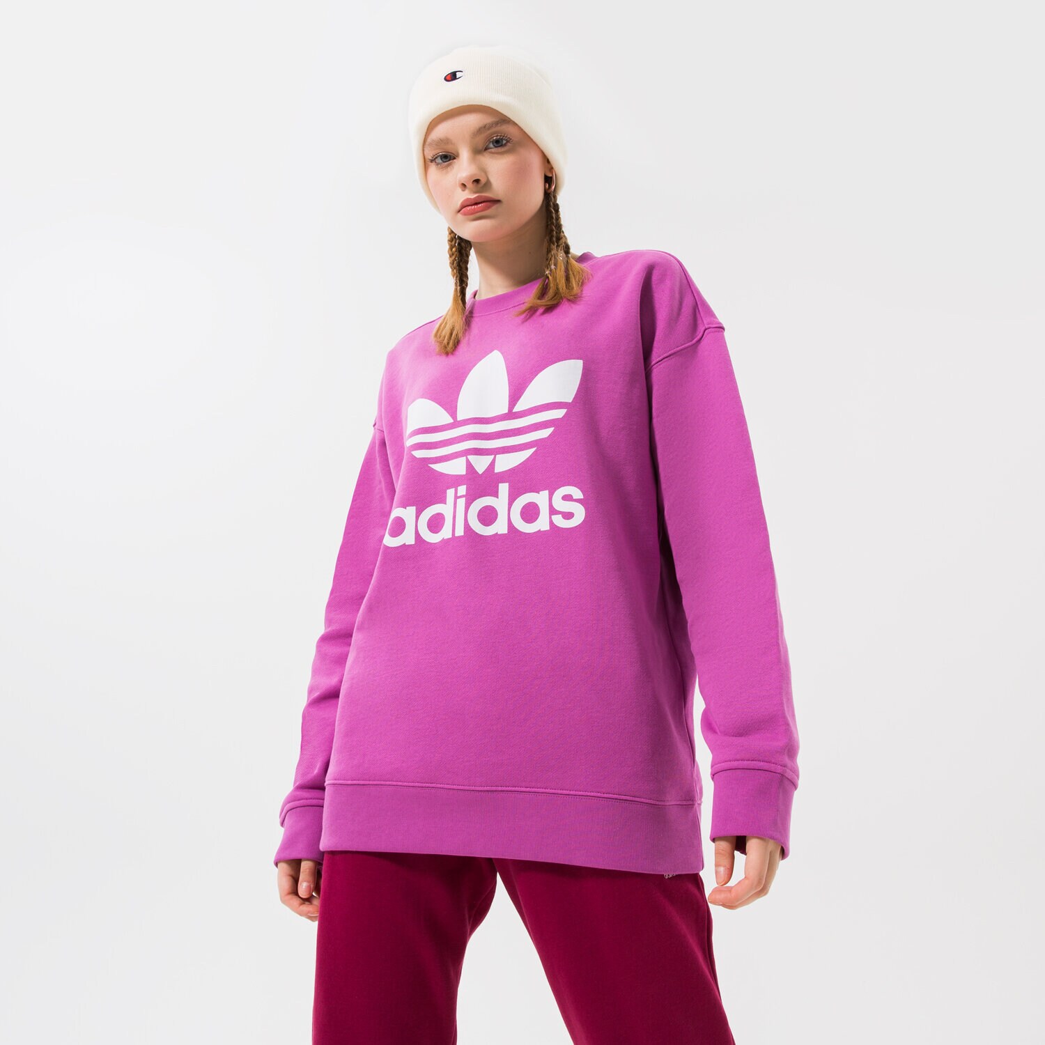 Bluza damska ADIDAS BLUZA TRF CREW SWEAT HL6676 FIOLETOWY