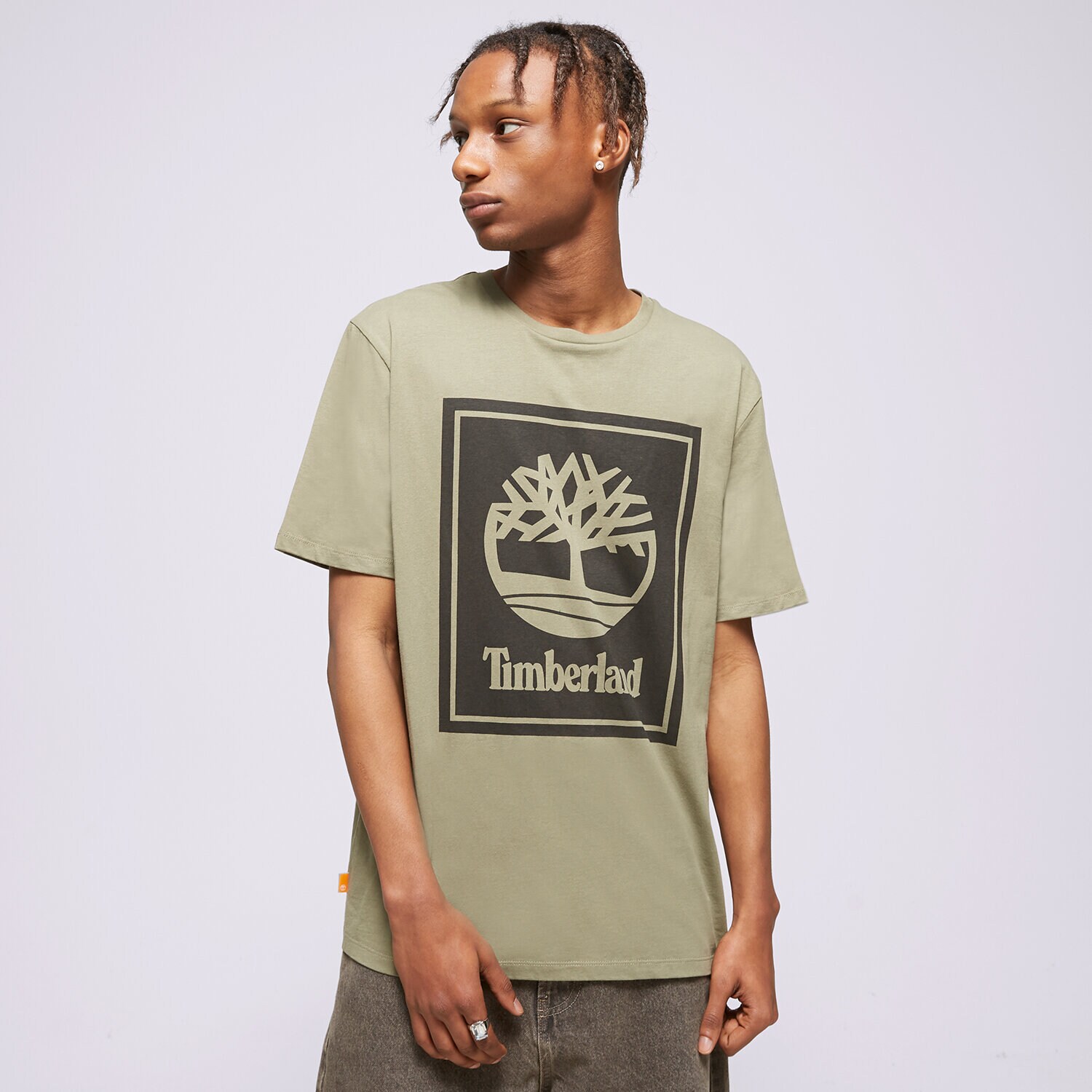 Koszulka, t-shirt sportowy męski TIMBERLAND T-SHIRT SS FRONT STACK TB0A6CBTCN81 KHAKI