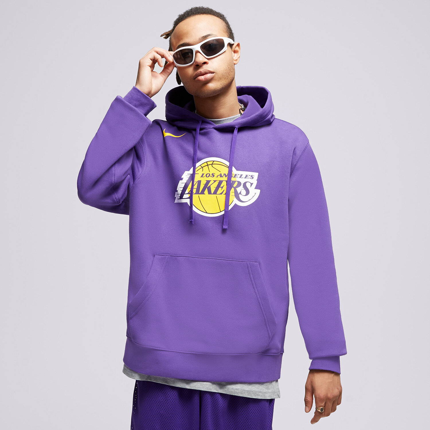 Bluza męska NIKE BLUZA Z KAPTUREM LAL MNK CLUB HDY PO NBA DX9997-504 FIOLETOWY