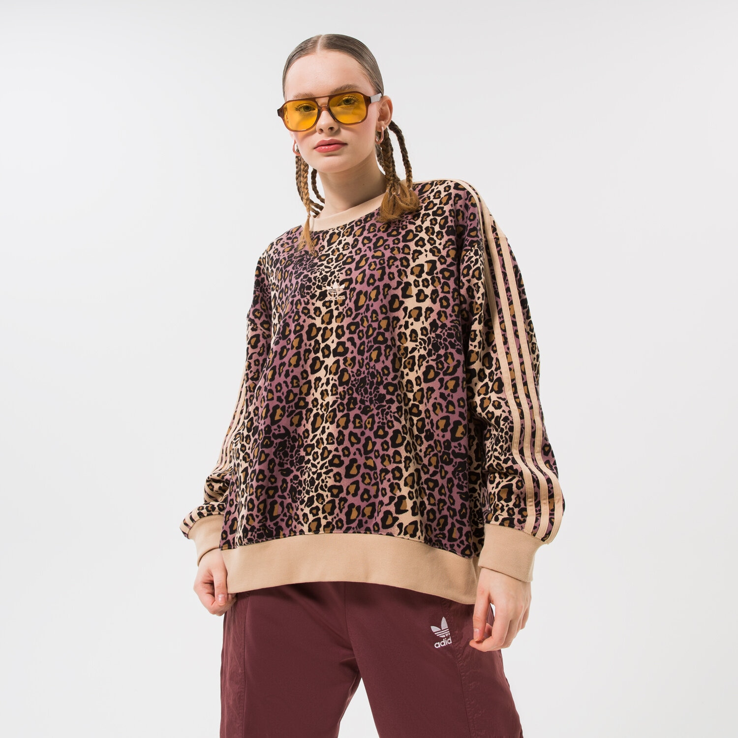 Bluza damska ADIDAS BLUZA CREW SWEAT HK5190 BRĄZOWY